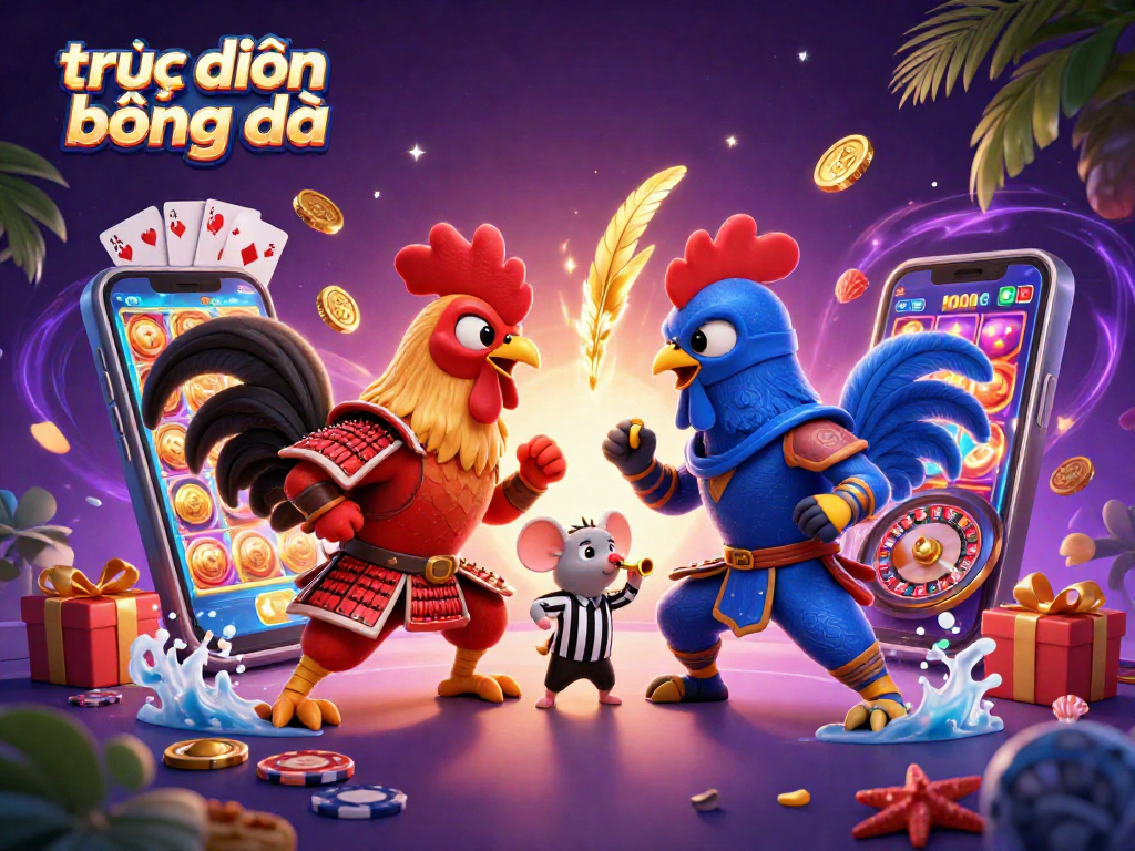 Experience high-quality trực tiếp bóng đá action with dynamic rooster characters and immersive gambling elements.