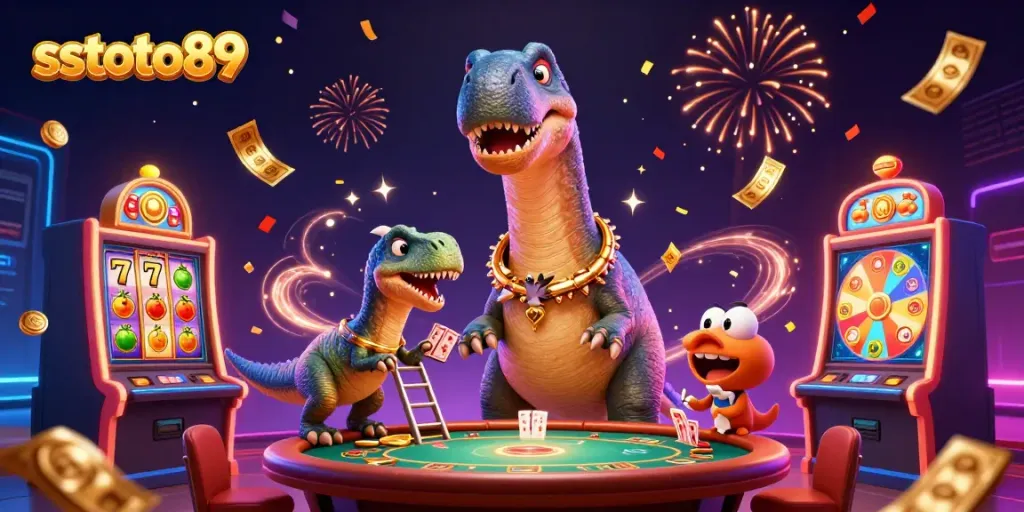 sstoto89 menang di kasino dengan dinosaurus unik dan simbol slot menakjubkan