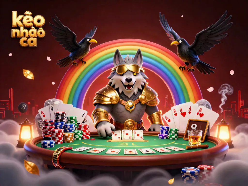 Experience kèo nhà cái action with Norse mythology characters at a vibrant casino scene.