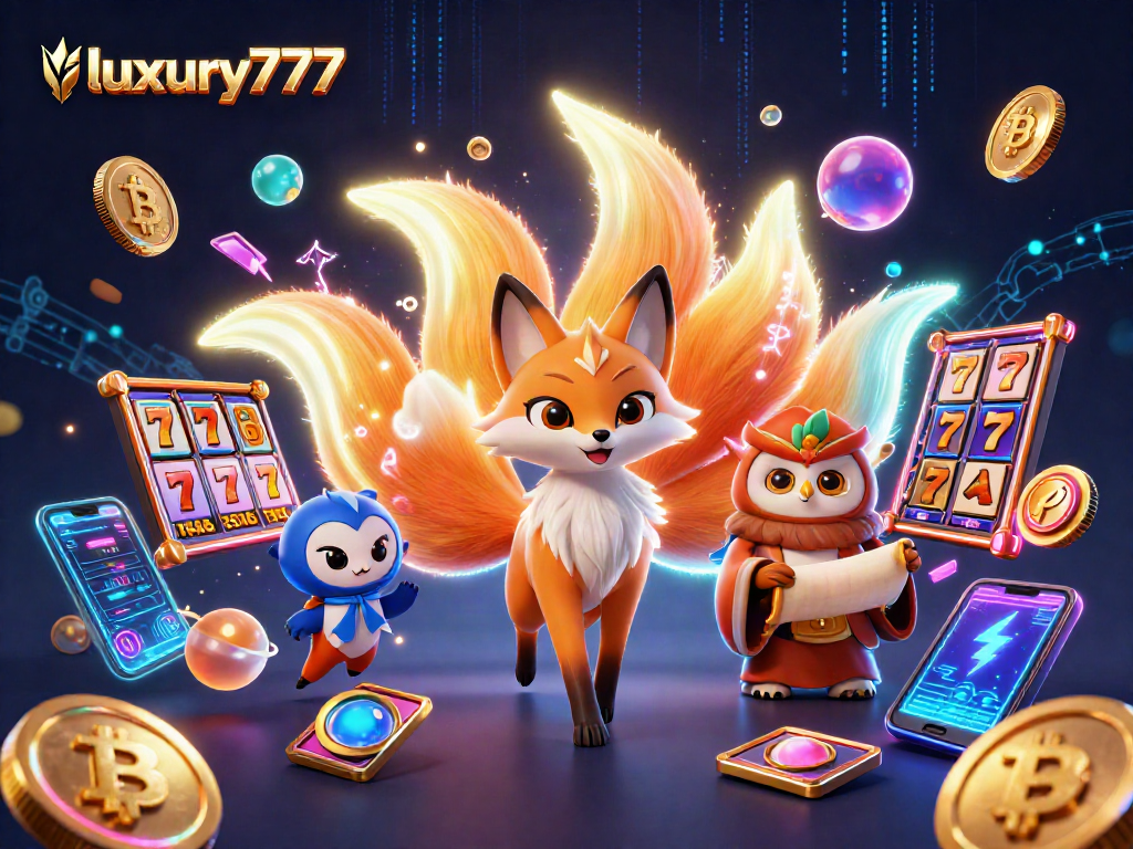 Menangkan jackpot dengan luxury777: ilustrasi slot modern penuh warna dan elemen memikat!