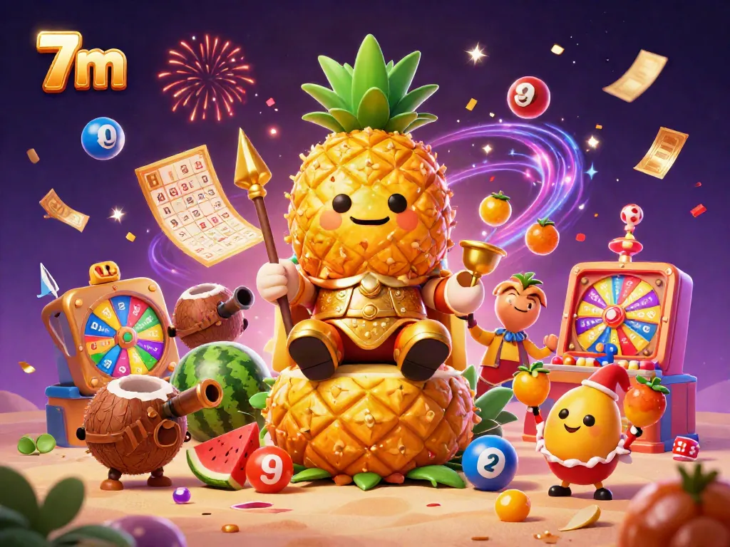 Engage with 7m's vibrant casino scene featuring energetic characters and dynamic gambling elements.