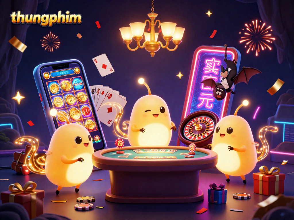 Experience thungphim's glowworm-themed casino with vibrant bioluminescence illuminating games and excitement.