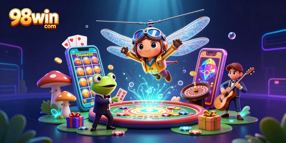 Engage in thrilling gameplay with 98win com, featuring vivid characters and dynamic casino elements.