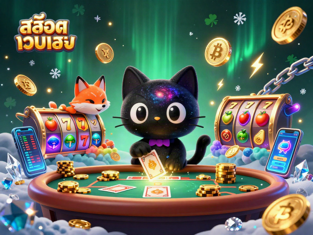 Engage with สล็อตเว็บตรง in this vibrant cosmic casino filled with slot reels and vibrant characters.