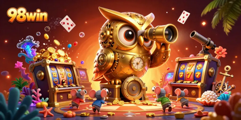 Engage in thrilling casino action with 98win, where gold coins and treasures burst forth.