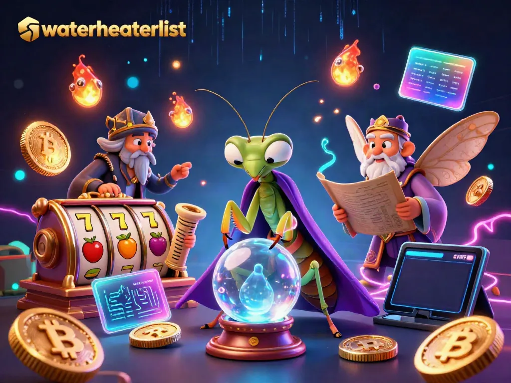 Play slots and win with waterheaterlist's vibrant illustration featuring a fortune teller and cosmic elements.