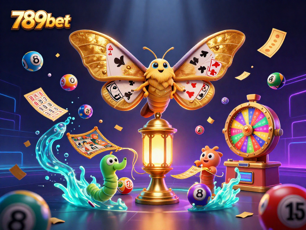 Explore vibrant casino themes with 789bet's enchanting moth and dynamic lottery elements.