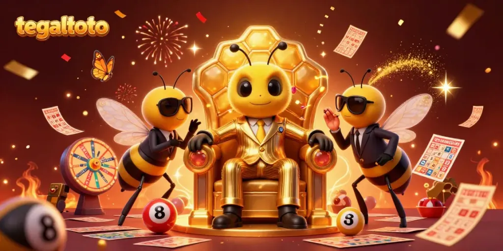 Memenangkan hadiah besar pada tegaltoto dengan tiket lotere berwarna-warni yang mengelilingi karakter mengedipkan aura keberuntungan.