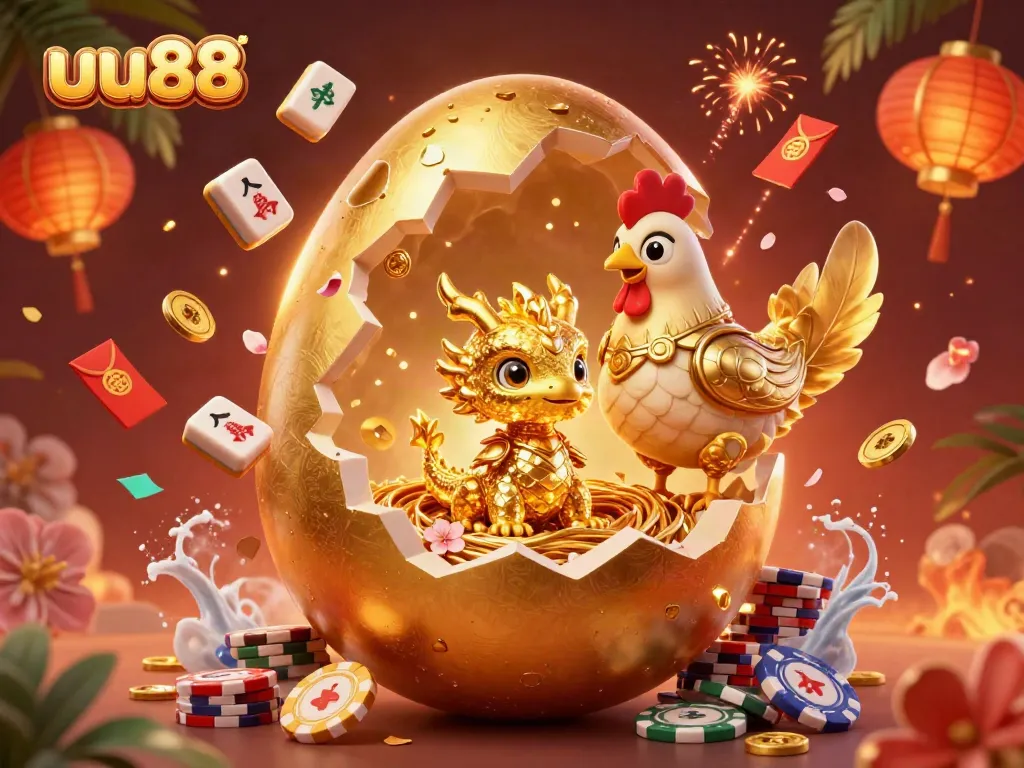 Experience exhilarating gaming action at uu88 with a vibrant dragon and golden chips in a stunning scene.