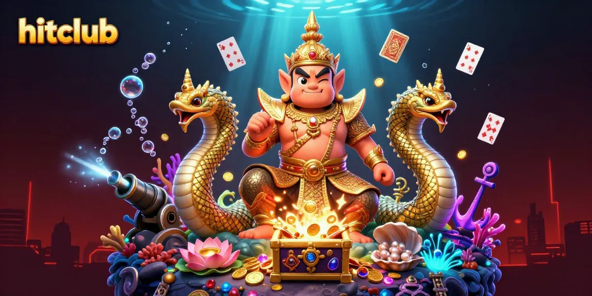 Join the hitclub and explore vibrant underwater treasures in a dynamic casino illustration.