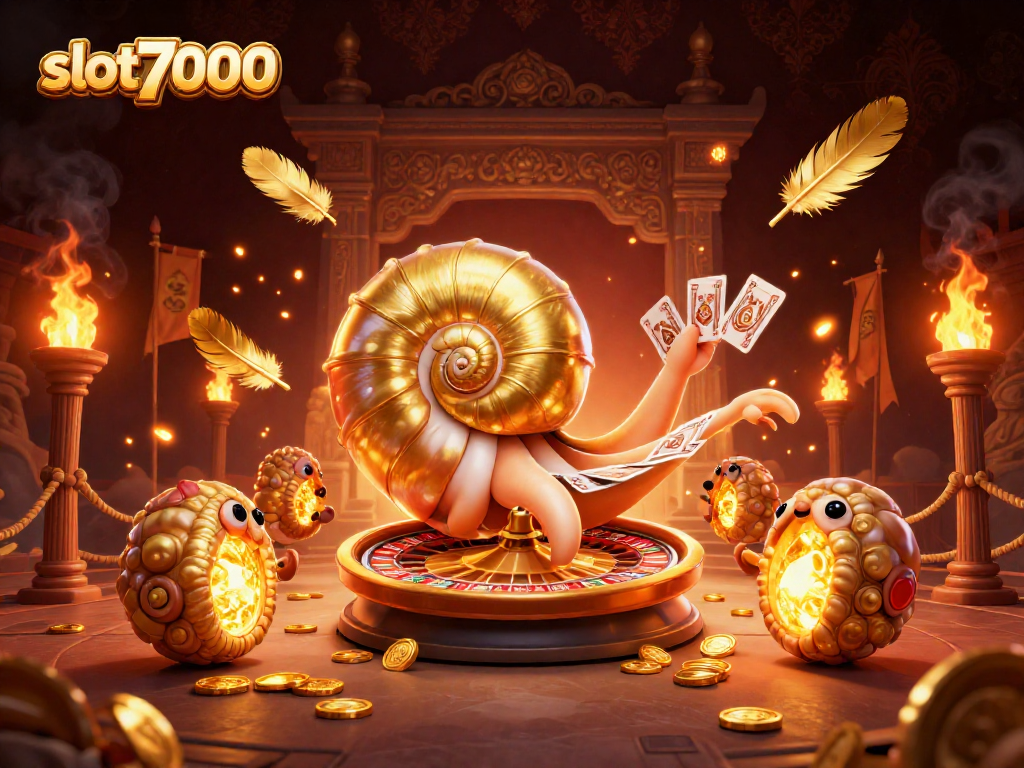 Slot7000 menghadirkan pengalaman bermain slot dengan nautilus berkilau yang memegang kartu dan emas berkeliaran.