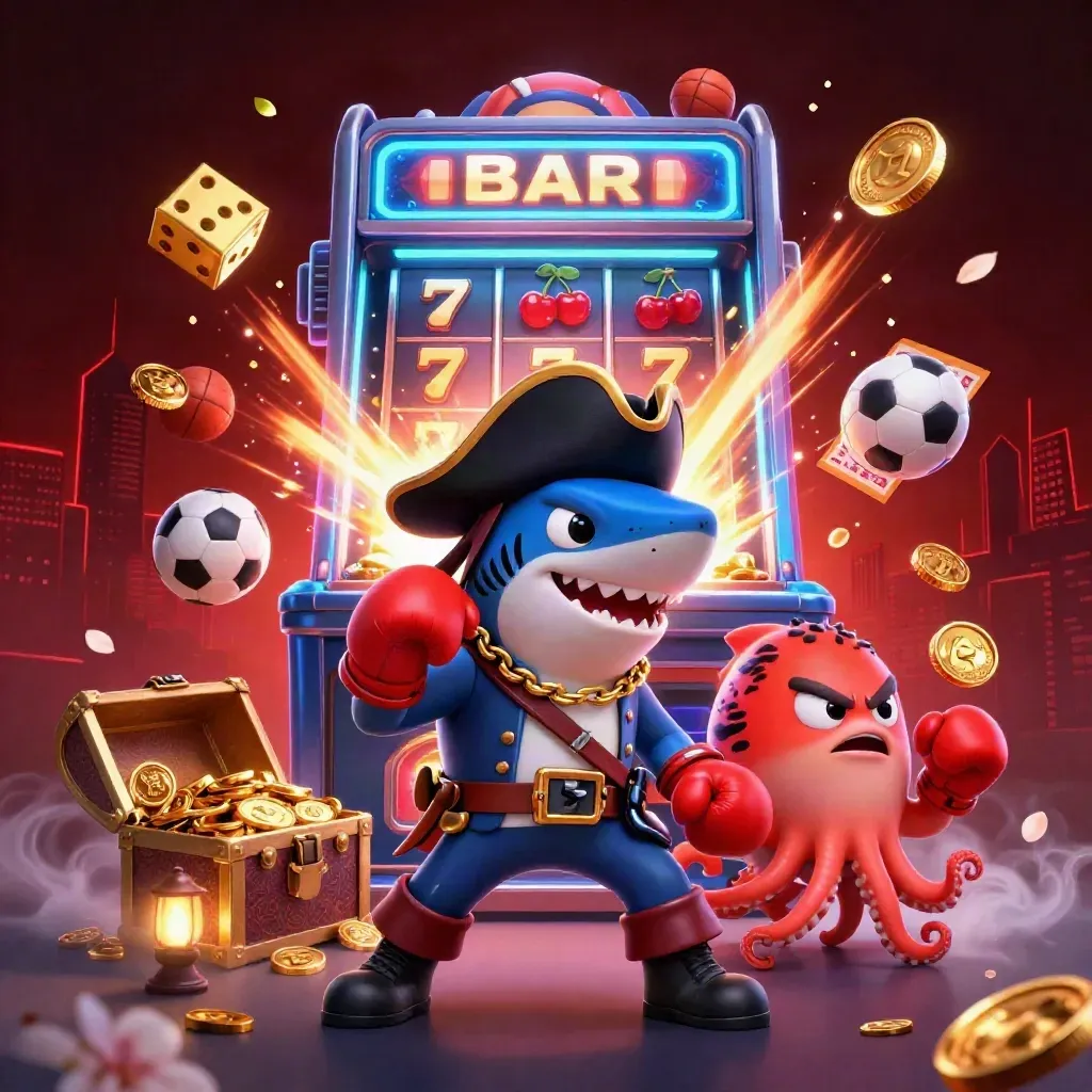 Shark captain, pufferfish boxer, and juggling octopus amid casino jackpot chaos