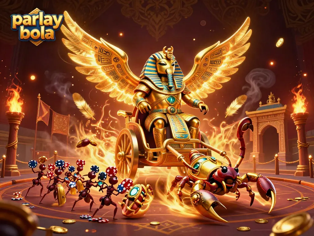 Place bets with parlay bola in a vibrant 3D rendered illustration showcasing unique gambling elements.