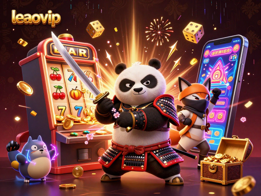 Experience excitement at leaovip with a vibrant 3D scene of characters in an energetic casino environment.