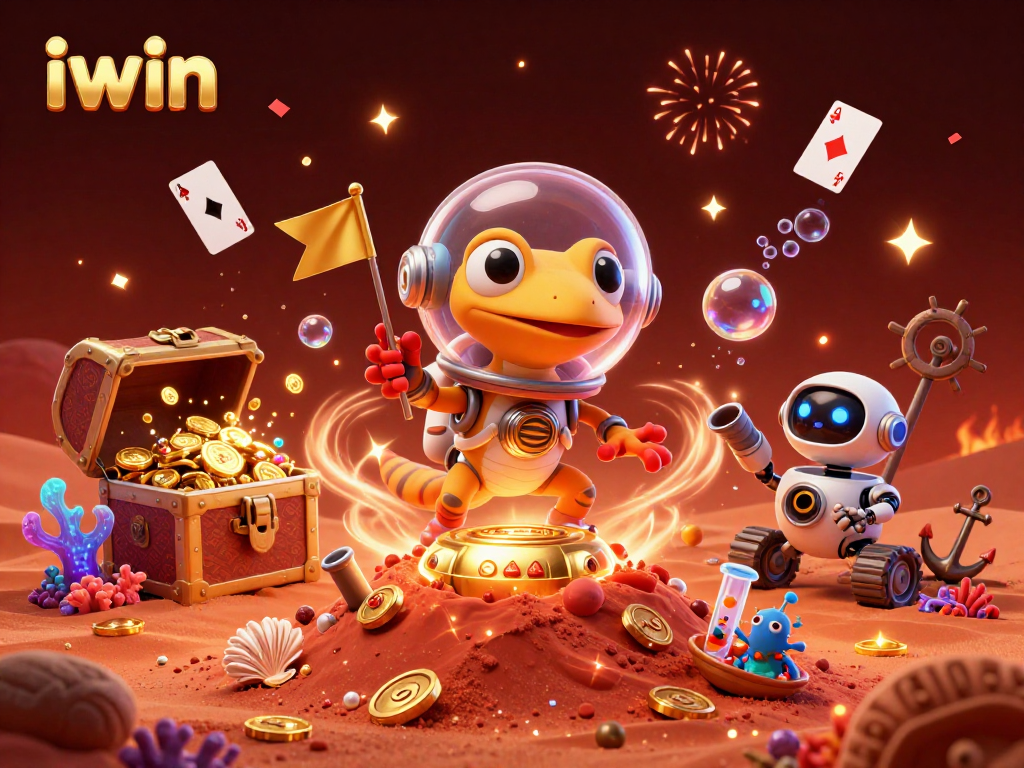Play and win big at iwin with a Martian-themed casino adventure filled with vibrant treasures.