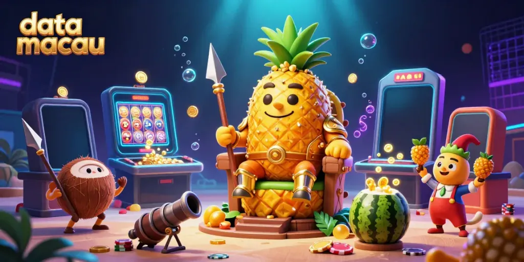 Menang dalam data macau, raja nanas menggunakan persenjataan unik dan perangkat seluler slot berwarna-warni di kasino pantai