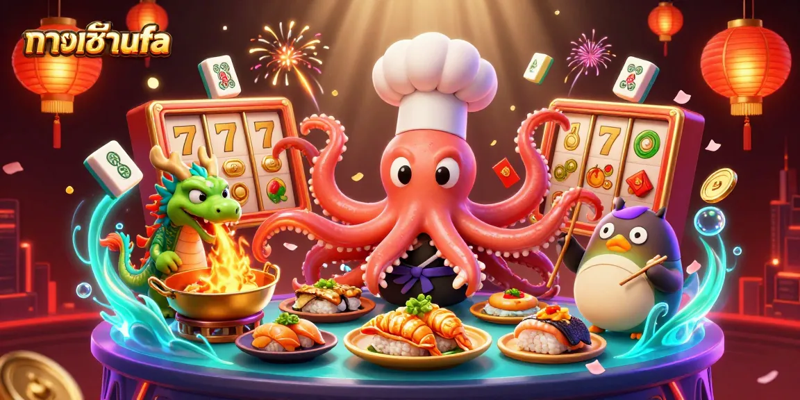 Engage with ทางเข้าufa to explore vibrant 3D slots featuring an octopus chef and dragon companion.