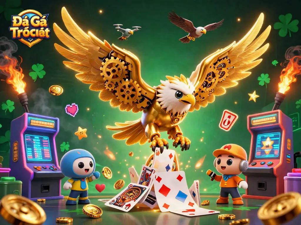 Experience exhilarating Đá Gà Trực Tiếp action with our dynamic illustration of thrilling battles.
