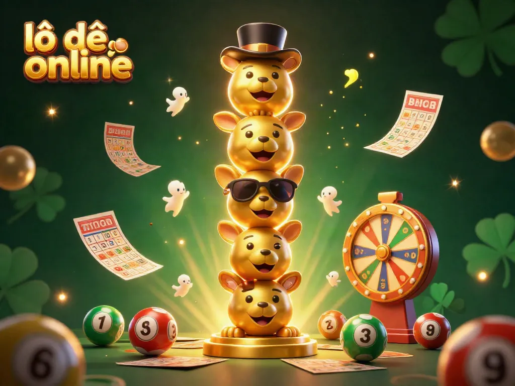 Experience the excitement of lô đề online with a vibrant 3D illustration capturing the thrill of lottery gaming.