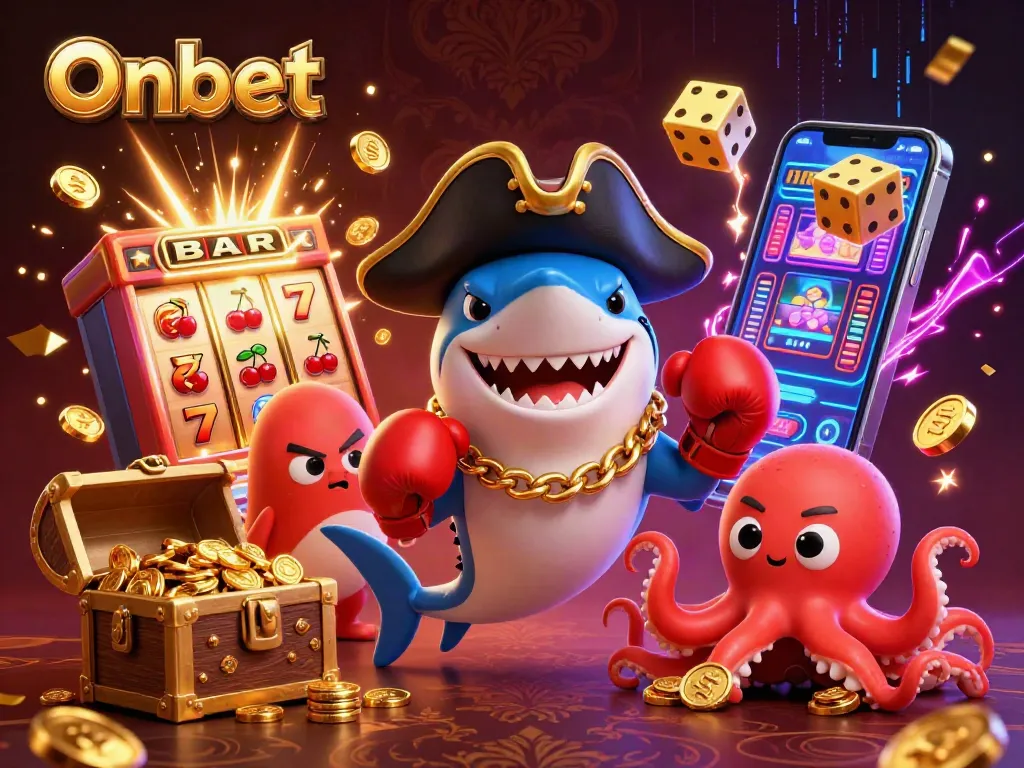 Spin to win with Onbet! Enjoy an exciting casino adventure featuring vibrant characters and thrilling jackpot moments.