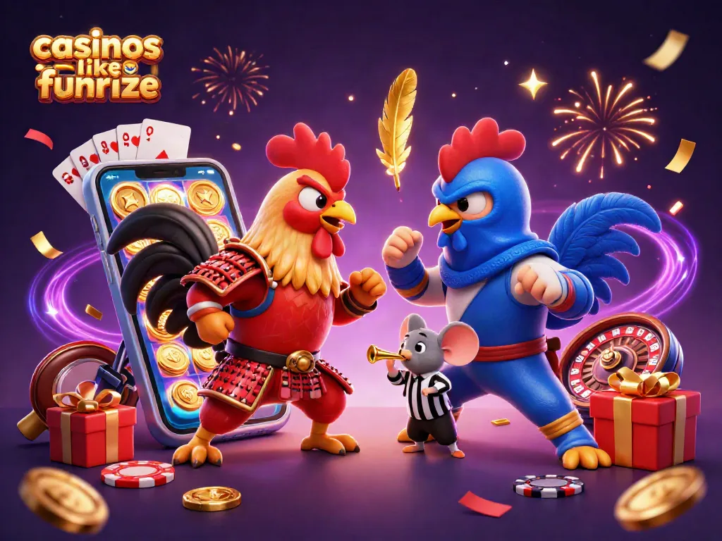 Experience thrilling action with casinos like Funrize, featuring epic rooster showdowns and dynamic gaming elements.