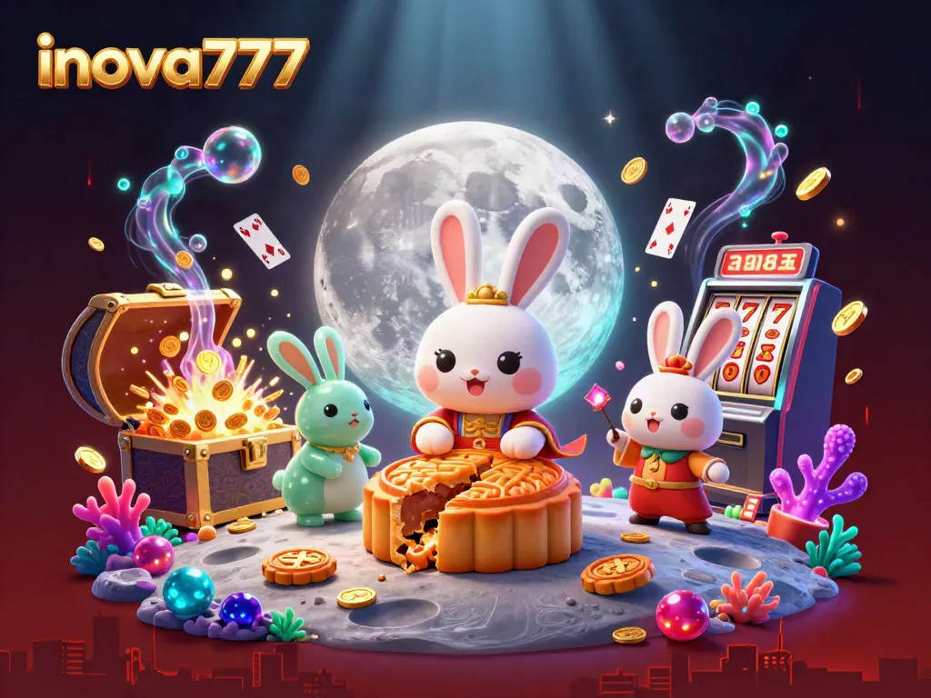 Experience the excitement of inova777 with a dynamic scene of vibrant characters and casino elements.