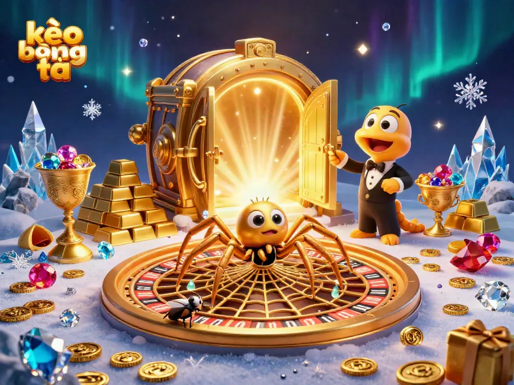 Spin the roulette with kèo bóng đá as the golden spider weaves a web of fortune and bets.