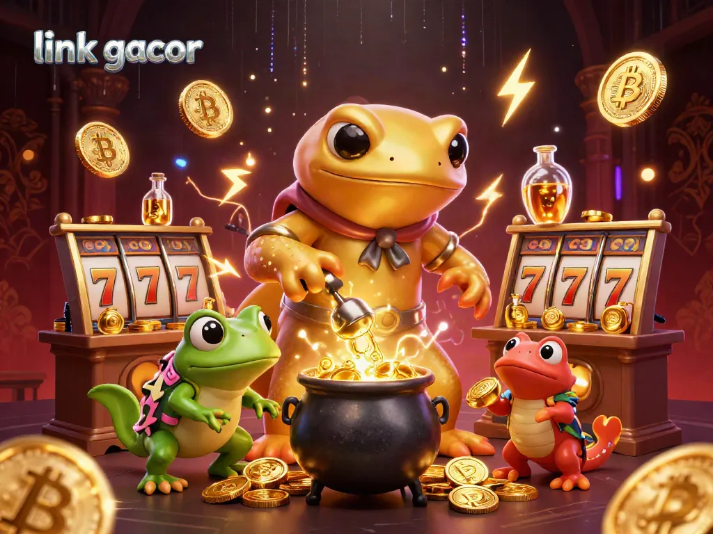 Win big with link gacor in this vibrant casino-inspired scene filled with golden treasures.