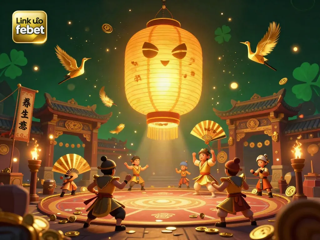Experience thrilling gameplay at Link vào febet with golden lantern spirits and exciting casino elements.