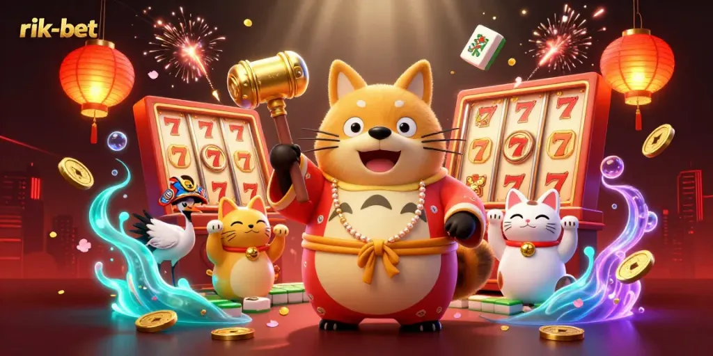 Enhance your gaming experience with rik-bet as tanuki and friends celebrate big wins!