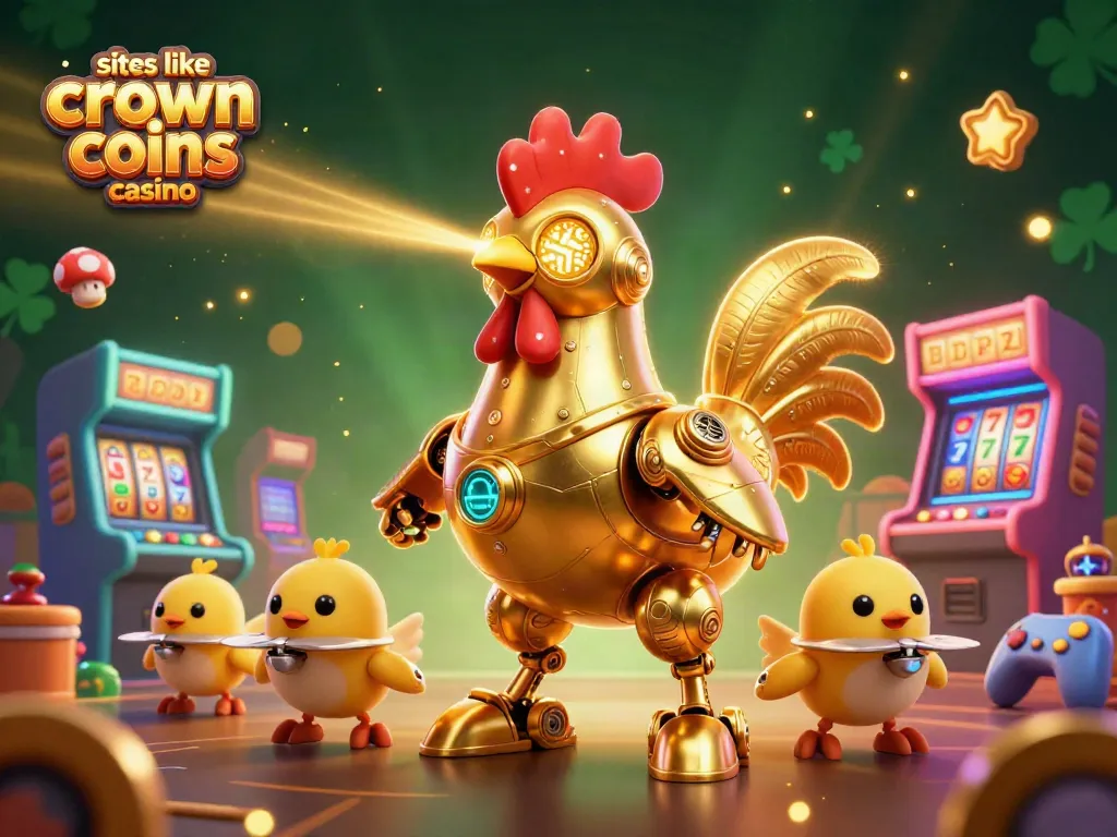 Experience exciting gameplay at sites like crown coins casino with vibrant 3D illustrations of fun game elements.
