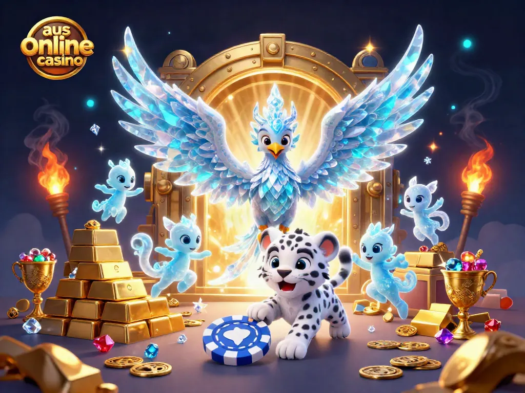 Experience thrilling gameplay at an aus online casino with a captivating scene showcasing casino magic and excitement.